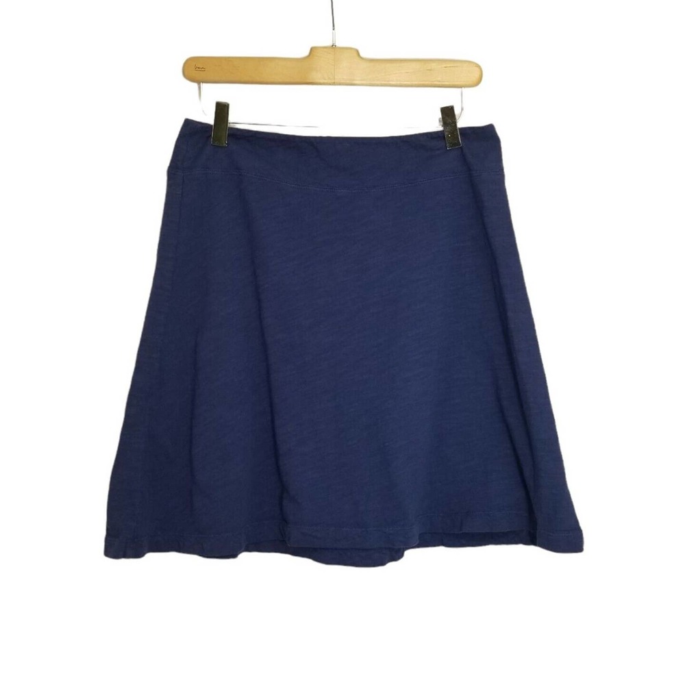 Fresh Produce Navy Blue Cotton Jersey Elastic Waist Short A Line Skirt Sz Small